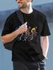 1pc Cycling Minimalist Graphic T-shirt - 180g Cotton Crew Neck Short Sleeve