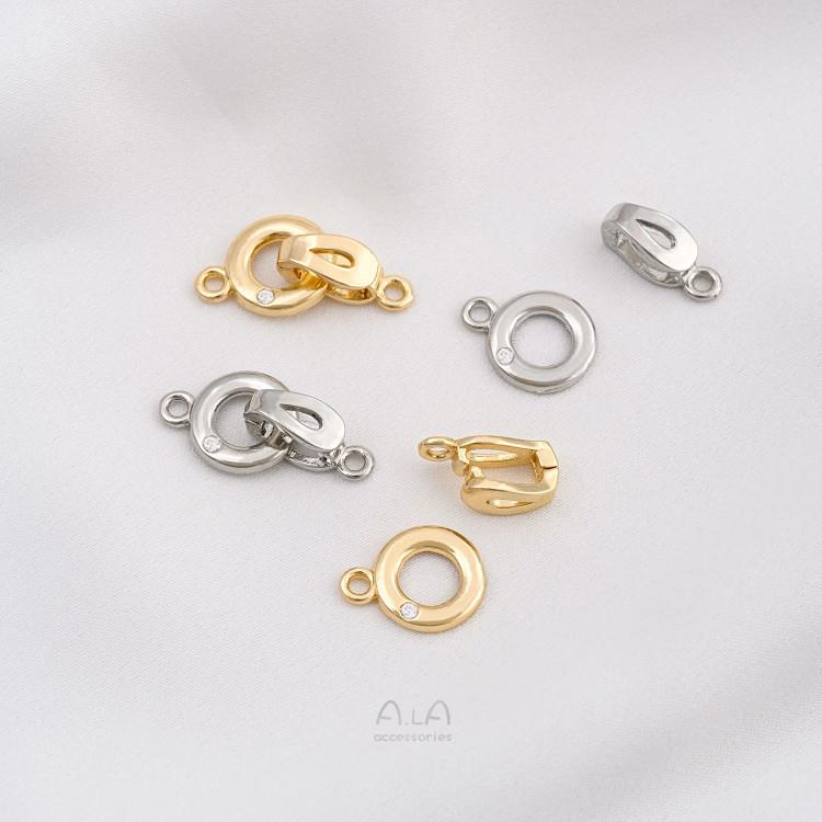 14K Gold-Filled Zircon Snap Clasp for DIY Necklaces and Bracelets