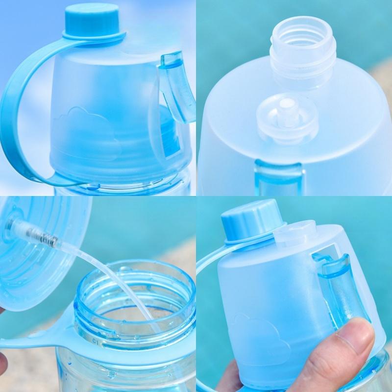 600ML Creative Spray Bottle Portable Children Outdoor Sports Multi-function Straw Cute Water Bottle