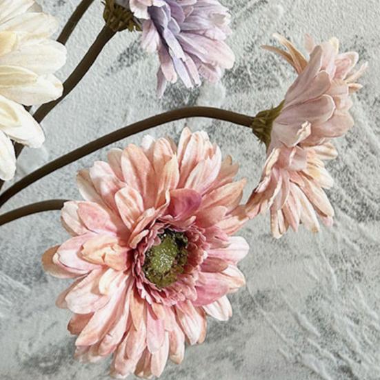 Artificial Gerbera Flower Real Touch Fake Silk Flower with Long Stem for Holiday Floral Arrangements Bridal Bouquet Home Wedding Party Decor