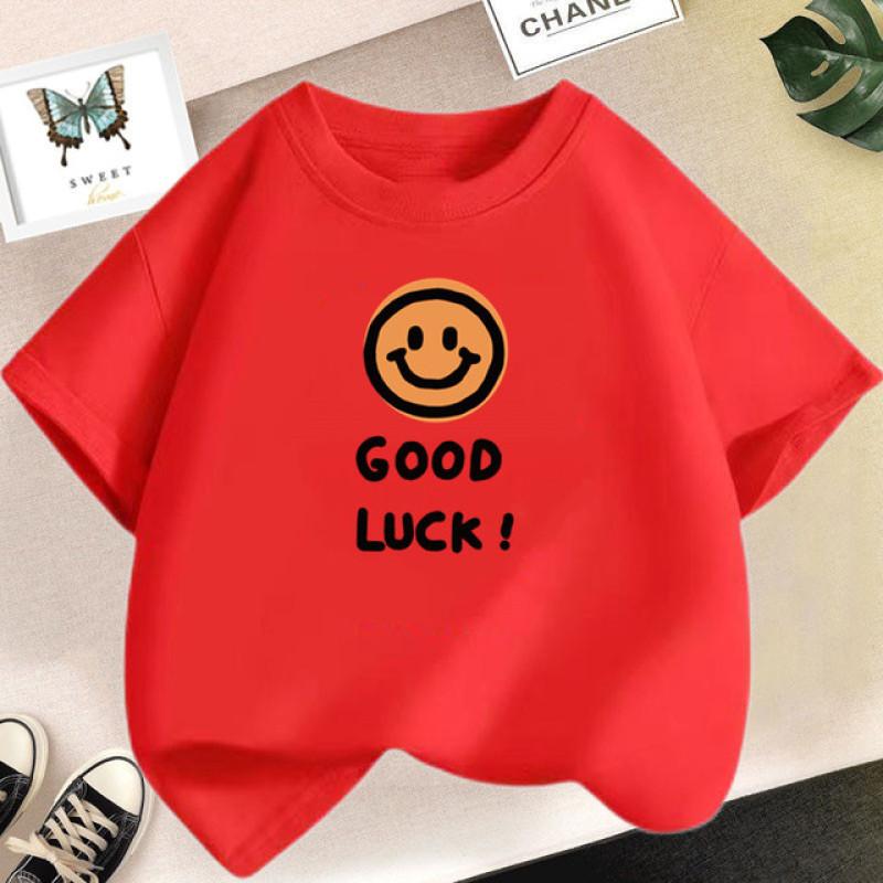 Erdbeere süßes bedrucktes Kurzarm-T-Shirt für Kinder, Sommer, neues lockeres koreanisches Top, Vintage-Frucht-T-Shirt