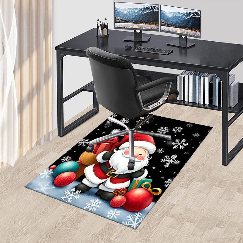 

Christmas Santa Claus Chair Mat - Non-Slip Carpet for Office, Home Decor, Living Room, Bedroom, Game Room & Dormitory - Anime Cartoon Design Holiday G 60cm by 90cm