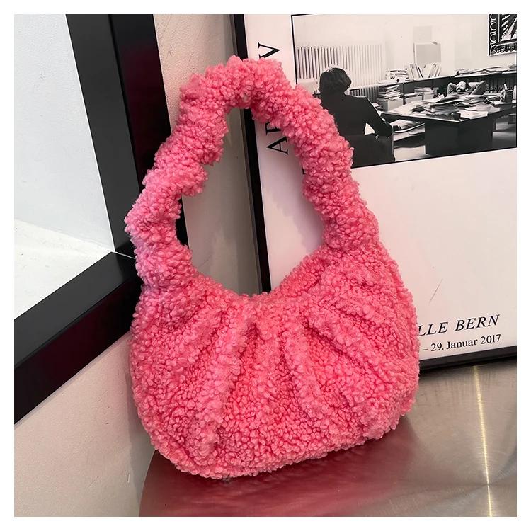 

Solid interior compartment with top handles soft cotton fabric women s hot sale type dumpling bags fashion bags for women