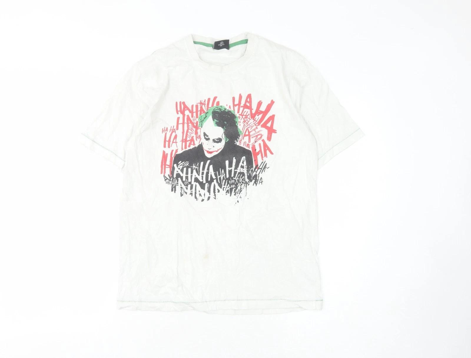The Dark Knight Unisex White Graphic T-Shirt, S M