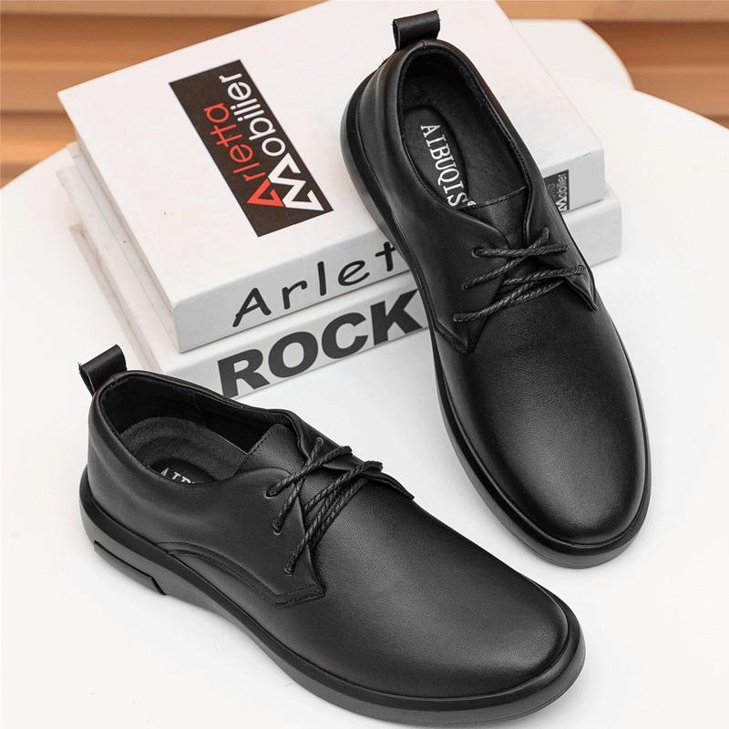

Autumn new casual fashion business dress leather shoes genuine leather black lace-up men s leather shoes 38 чёрный
