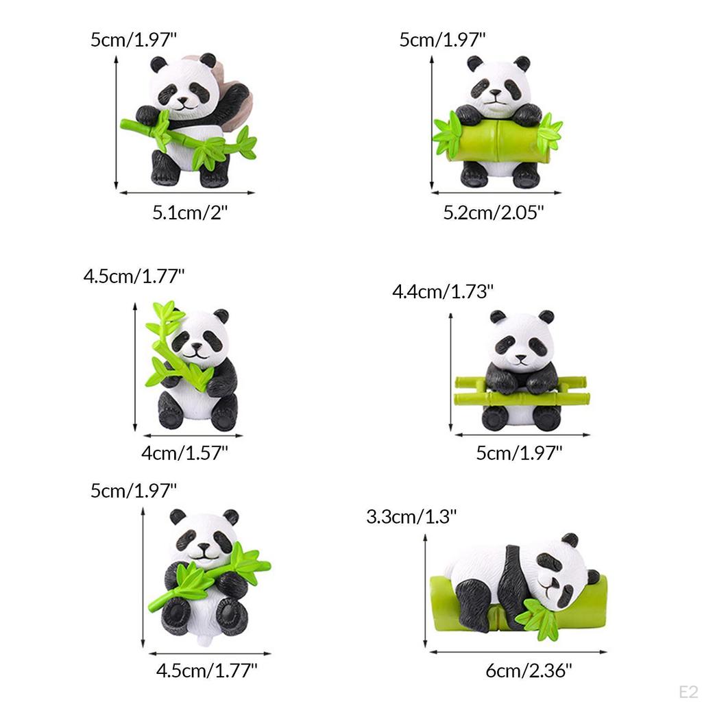 8 Pieces Resin Panda Figurines Craft Garden Ornament DIY Micro Landscape for Bonsai Decor Accessory