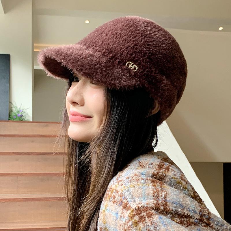 

Корейская новая бархатная утолщенная бейсболка Осень и зима Универсальная уличная теплая шапка Большая голова Ветрозащитная бейсболка average size