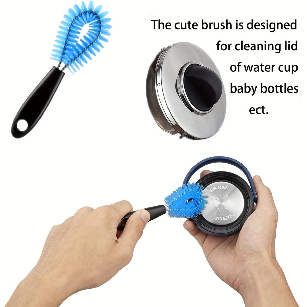 3-in-1 Stainless Steel Water Bottle Brush Set Cleaning Brush Long Handle Water Bottles Cleaner Washing Kitchen Scrubbing Tools