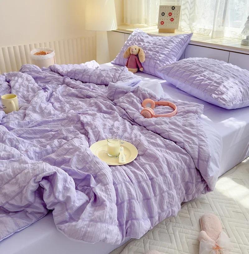 Summer Quilt Blanket For Single Double Queen Soft Skin-Friendly Quilt Soft Breathable Comfortable Air Conditioning Comforter
