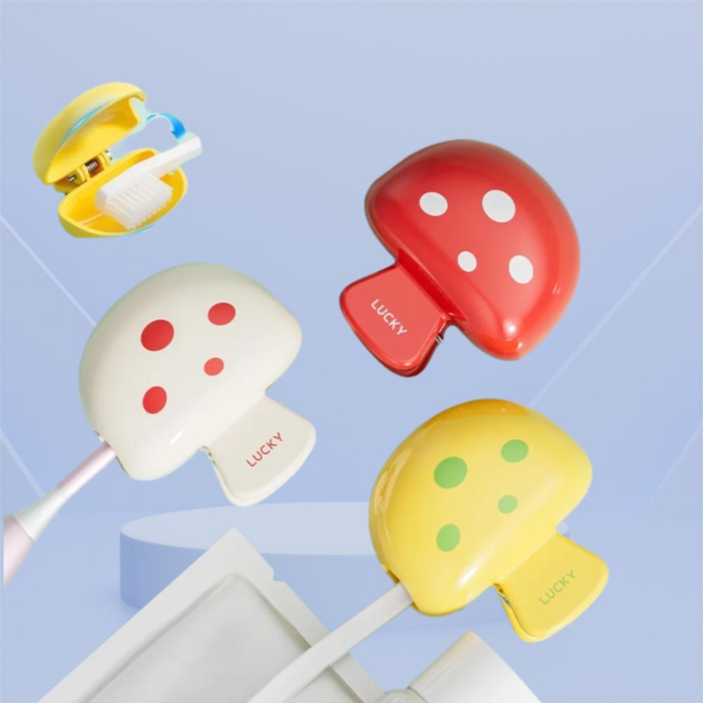 Creativity Mushroom Travel Toothbrush Storage Clip Portable Dustproof Toothbrush Cover Toothbrush Protective Cap Toothbrush