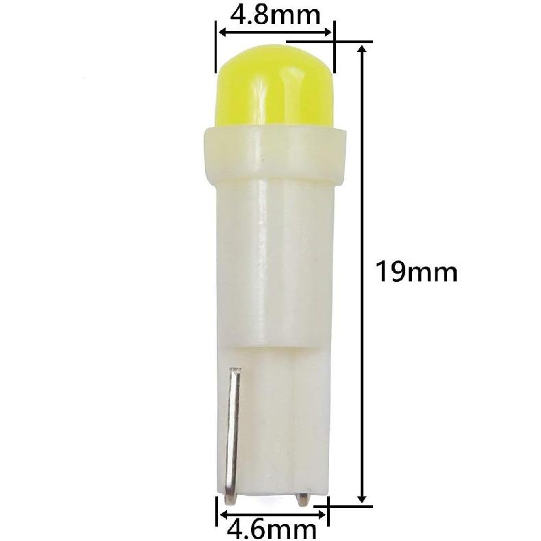 T5 74 2721 COB 1W Dashboard Instrument White LED Light Bulbs (Pack of 10)