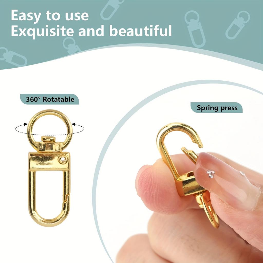 10pcs Metal Alloy Keychain Buckle Rotating Pendant DIY Bag Buckle Car Keychain Metal Universal Buckle Keychain Snap Buckle Hook Buckle Alloy Buckle
