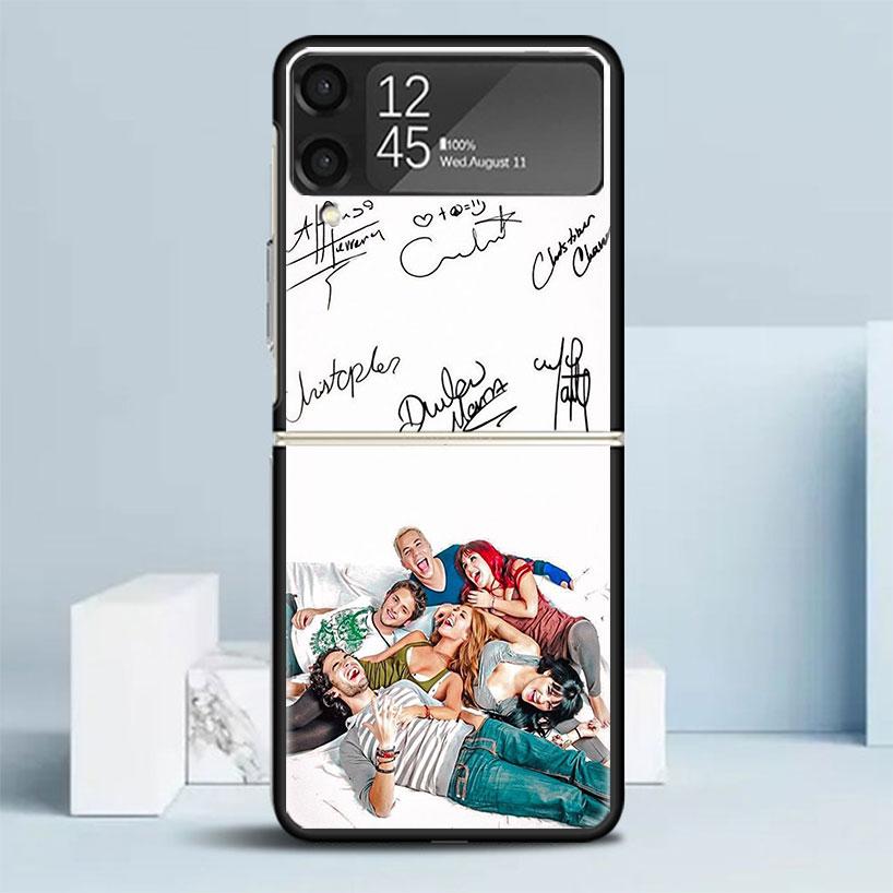 F-Fashion RBD R-Rebelde Black Cover for Samsung Galaxy Z Flip 7 6 5 4 3 5G Phone Case Flip7 Flip6 Flip5 Flip4 Flip3 Pattern Case