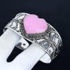 Pink Chalcedony Heart Gemstone Bracelet, Bangle Adjustable Bracelet, 925 Sterling Silver Jewelry, Engagement Gift, Pink Chalcedony Bracelet Gift