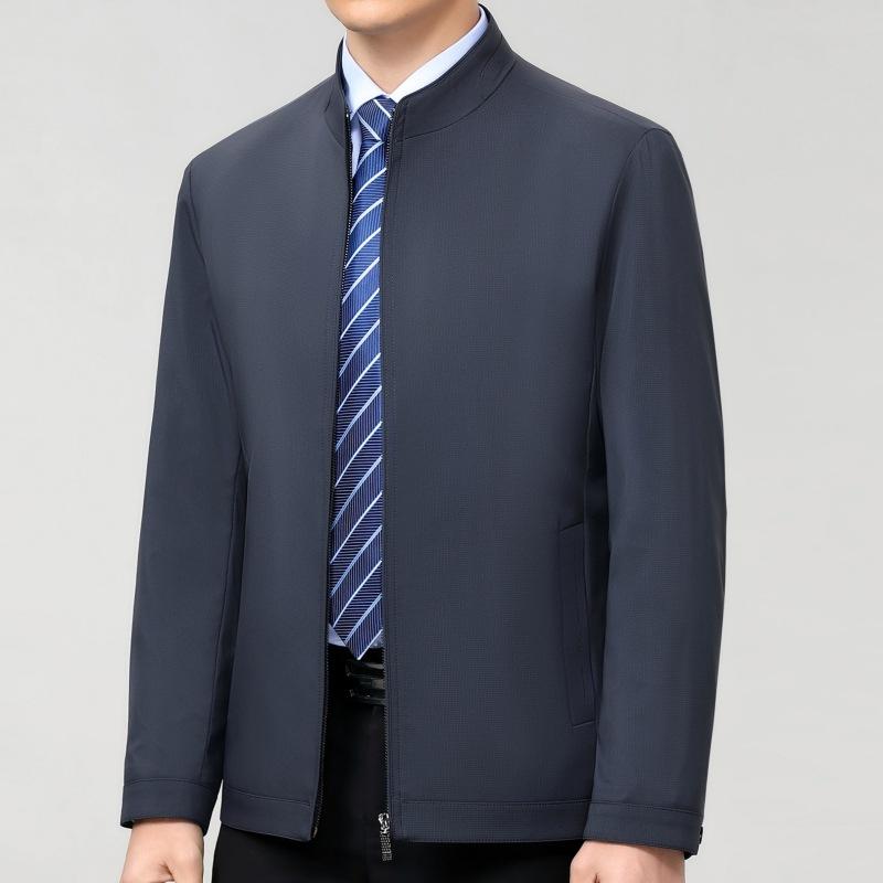 Spring and autumn new men's jackets mulberry silk dad wear business leaders loose high-end jackets