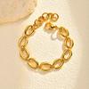 Chunky Braceket Stack, Stainless Steel Chain Bracelet for Women, 18k Gold Plated Link Jewelry Waterproof