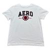AERO Aeropostale Y2K T-Shirt Herren Größe Medium Weiß Rot Genähtes Logo Rundhals