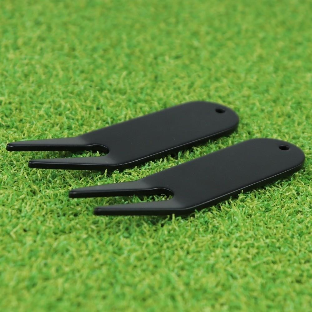 Metal Bending Fairway Repair Fork Two-Prong Golf Divot Tool Golf Divot Repair Tool  Groove Cleaning