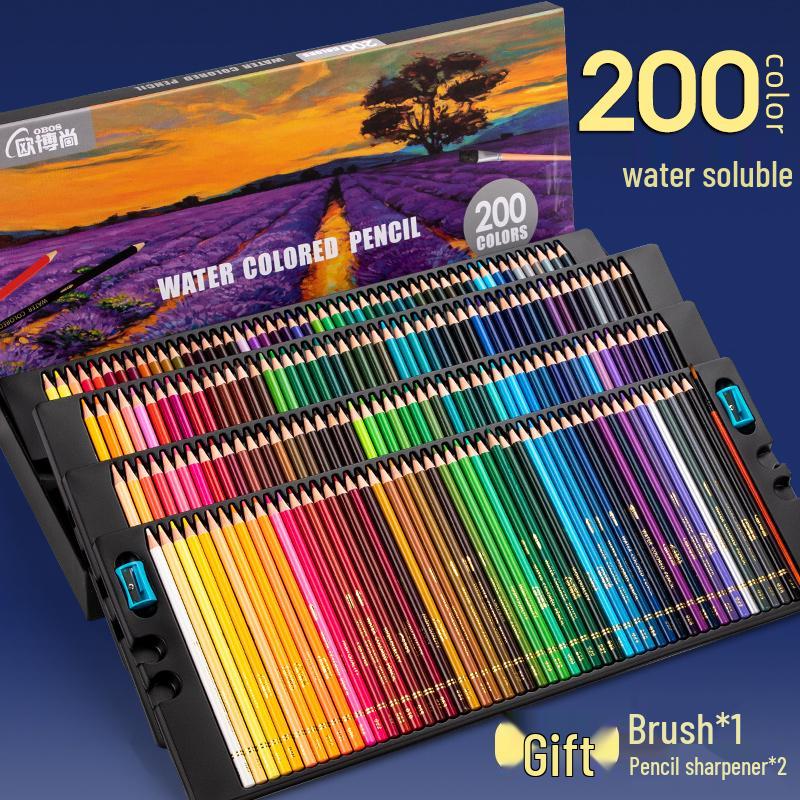 200 OBOS Professional Water-Soluble Oil-Based Colored Pencils for Painting, Sketching, Drawing, and Hand-Painting