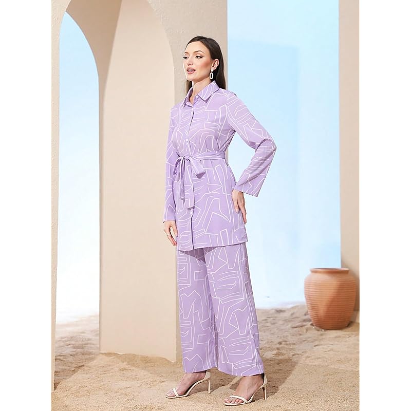 Leriya Fashion co-ord Set for Women Summer| co-ord Set for Women (Large, LavenderBlush) L