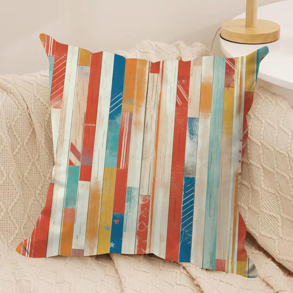 Classic Striped Cushion Cover Pillowcase Ultra Soft Skin Friendly Fabric Cloud Like Comfort Concealed Zipper