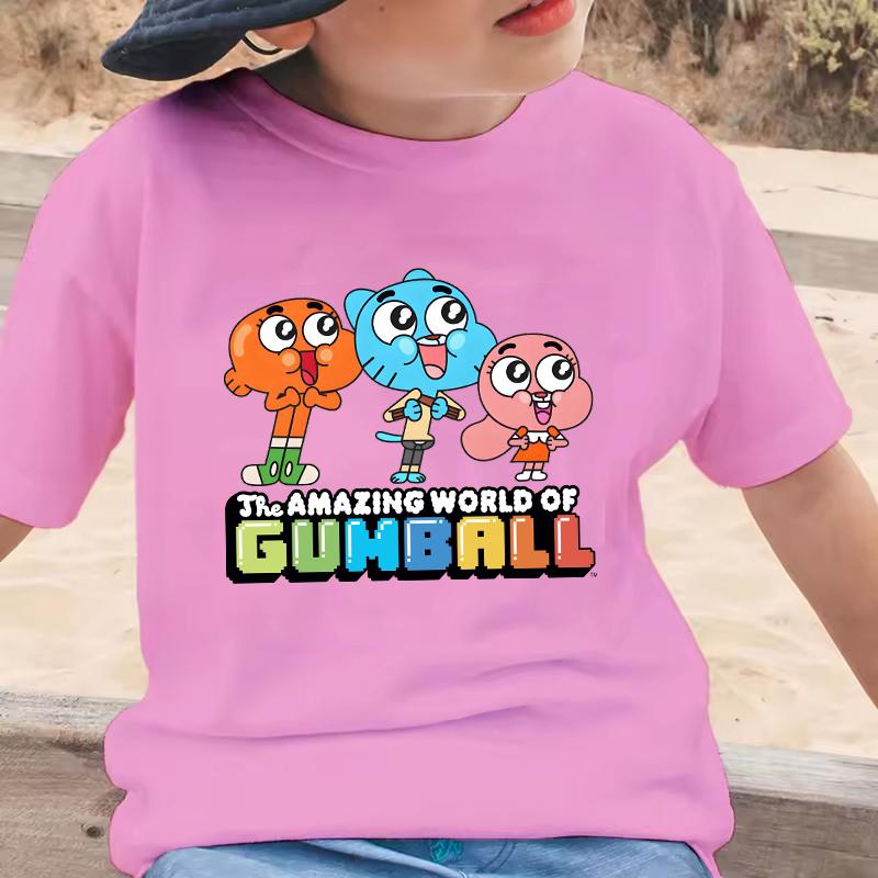 The Amazing World of Gumball Printed T-Shirt Kids Boys Girls Tops Casual Short Sleeve Crew Neck Comfortable T Shirt for Children