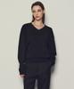 CITTA Soft Wool Blend V-Neck Knit_Ctk221(Black)