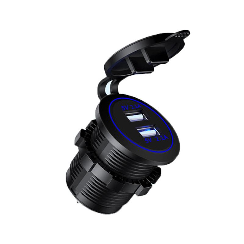 1Pcs 5V 2.1A/1A Car Charger Waterproof Port Socket Cigarette Lighter 12V/24V Dual Usb Outlet Replacement For Rv Camper Accessory