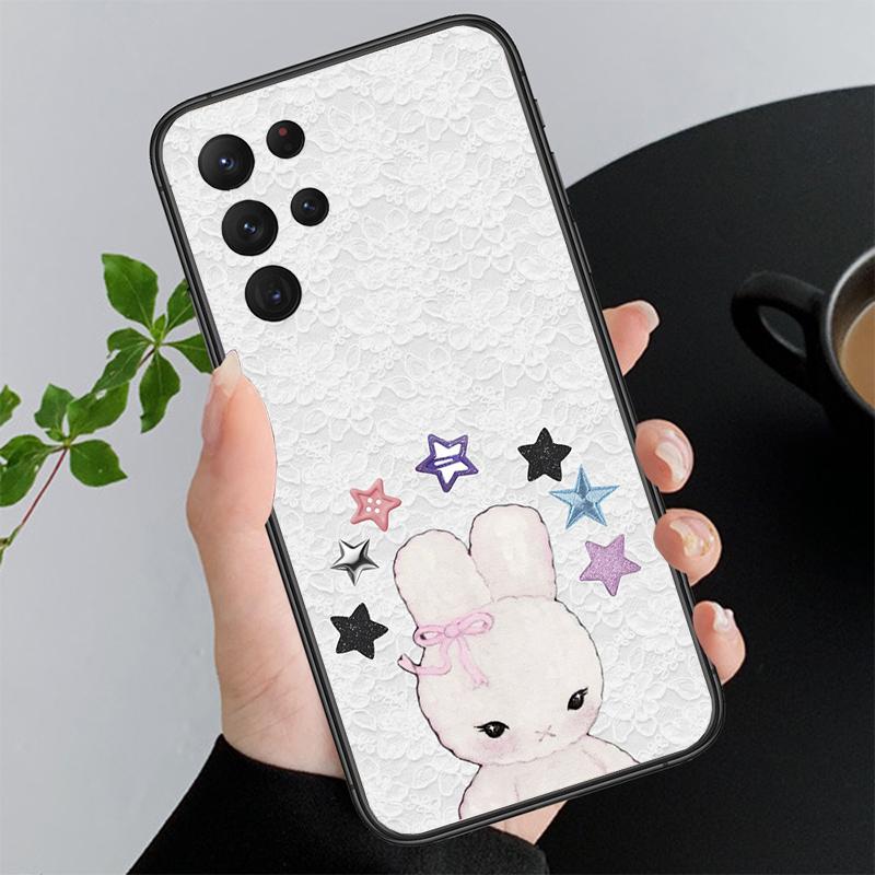 Cute Rabbit Cartoon Funda Phone Case For Samsung Galaxy S25 S24 S23 S22 S21 Ultra S24 S23 S22 S21 S25 Plus S24 S20 FE