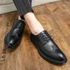 22 Cheap Black Business Dress Leather Shoes Casual British Style Block Carved Groom Wedding Shoes