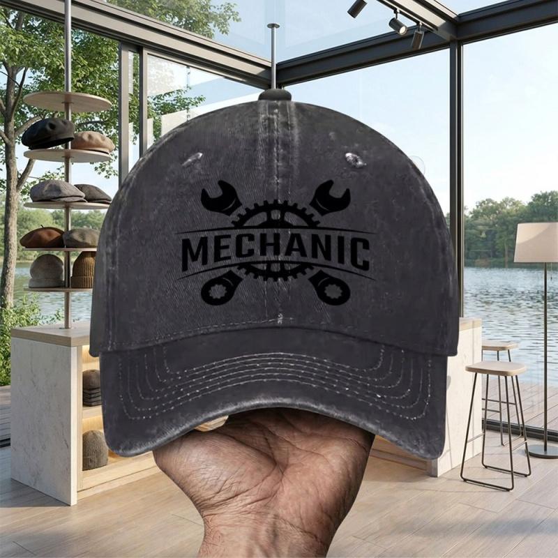 Unisex MECHANIC Baseball Cap Running Hat Sun Hat Suitable for Golf Driving Fishing Outdoor Sports