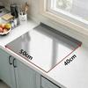 201 Stainless Steel Large Cutting Board Food Safe Baking Mat Durable Pastry Board for Dough Kneading Home Kitchen Baking