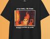Funny Cat "It's Fine" Shirt and Kids Tshirt - Introvert Anime Tee