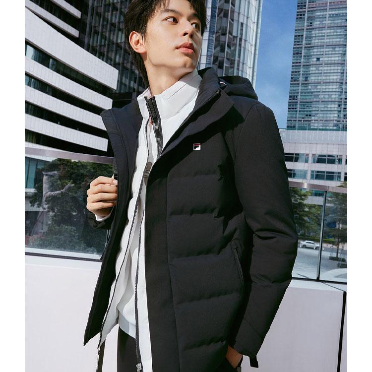 Fila 2023 Winter New Basic Simple Comfortable Casual Warm Down Jacket Men Outerwear Legendary-Blue F11M341904F-NV