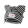 Warme Cross-Stripe Dämon Wollmütze - Modische Verdickte Beanie für Herbst/Winter