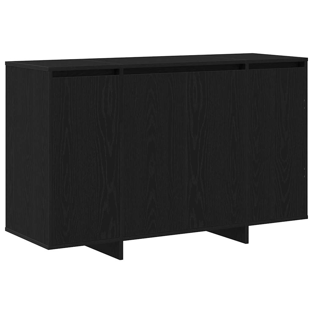 Sideboard In Black Oak Look 120 X 41 X 75 Cm Particleboard