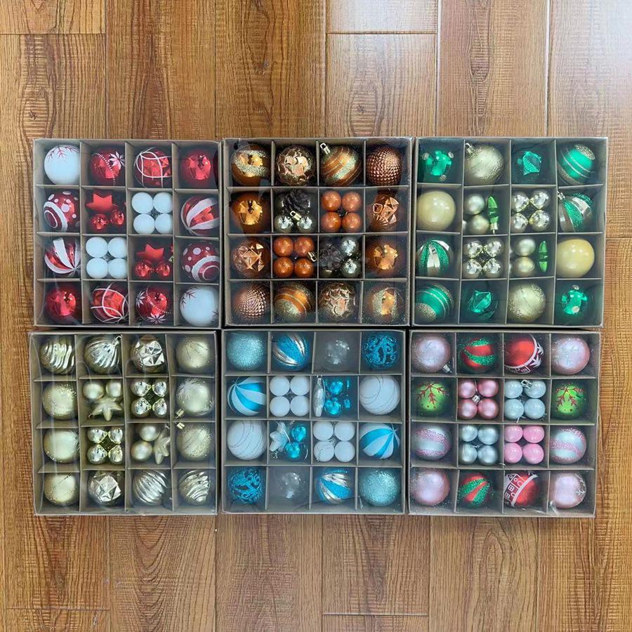 Christmas Tree Ornaments: Holiday Party Decor Ball Set with Gift Box