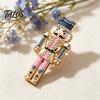 Decorative Suit Accessory Christmas Nutcracker Brooch Pin, Rhinestone Enamel Soldier Badge for Festive Clothing Women Men, Xmas Holiday Jewelry Coats
