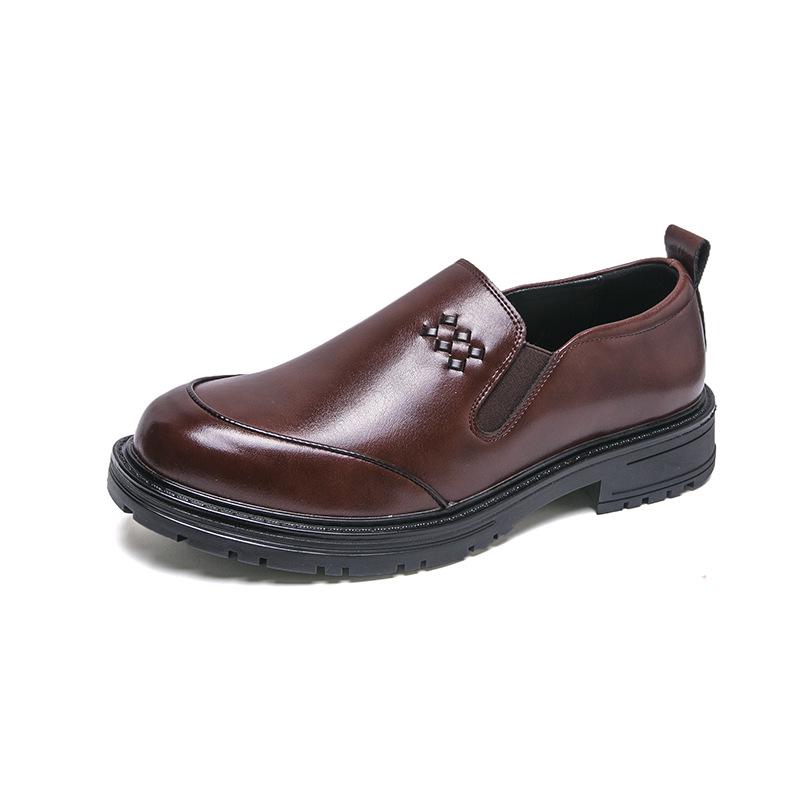 Men s Large Size Tassel Loafers - Fashion Slip-On Leather Shoes 38 коричневый