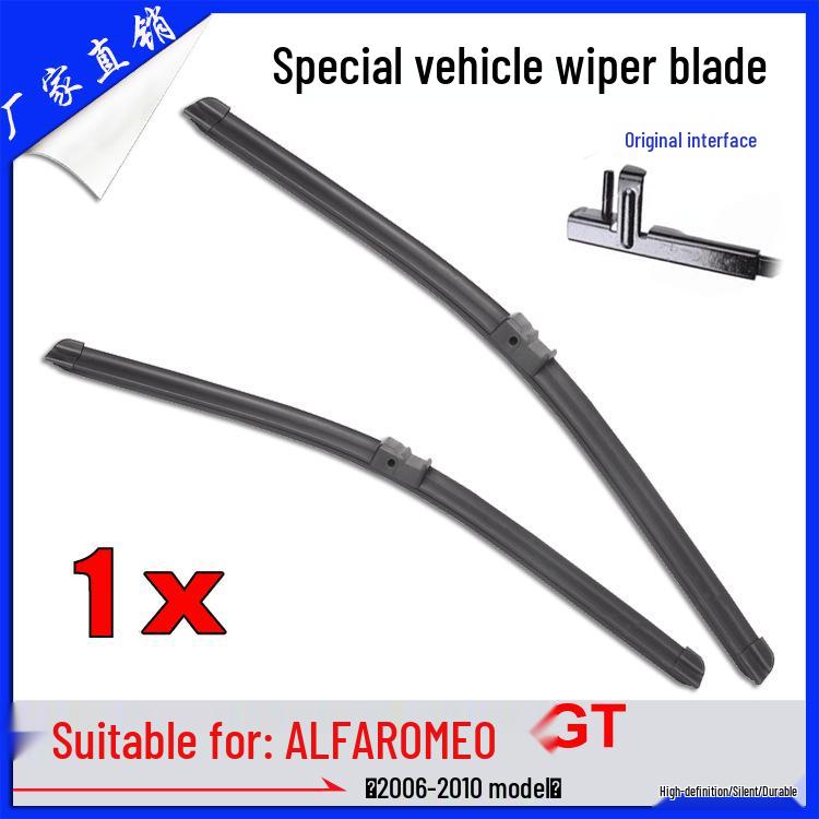 Front Windshield Wiper for ALFA ROMEO GT 06-10, Round Hole Insert, Bone-Free Design