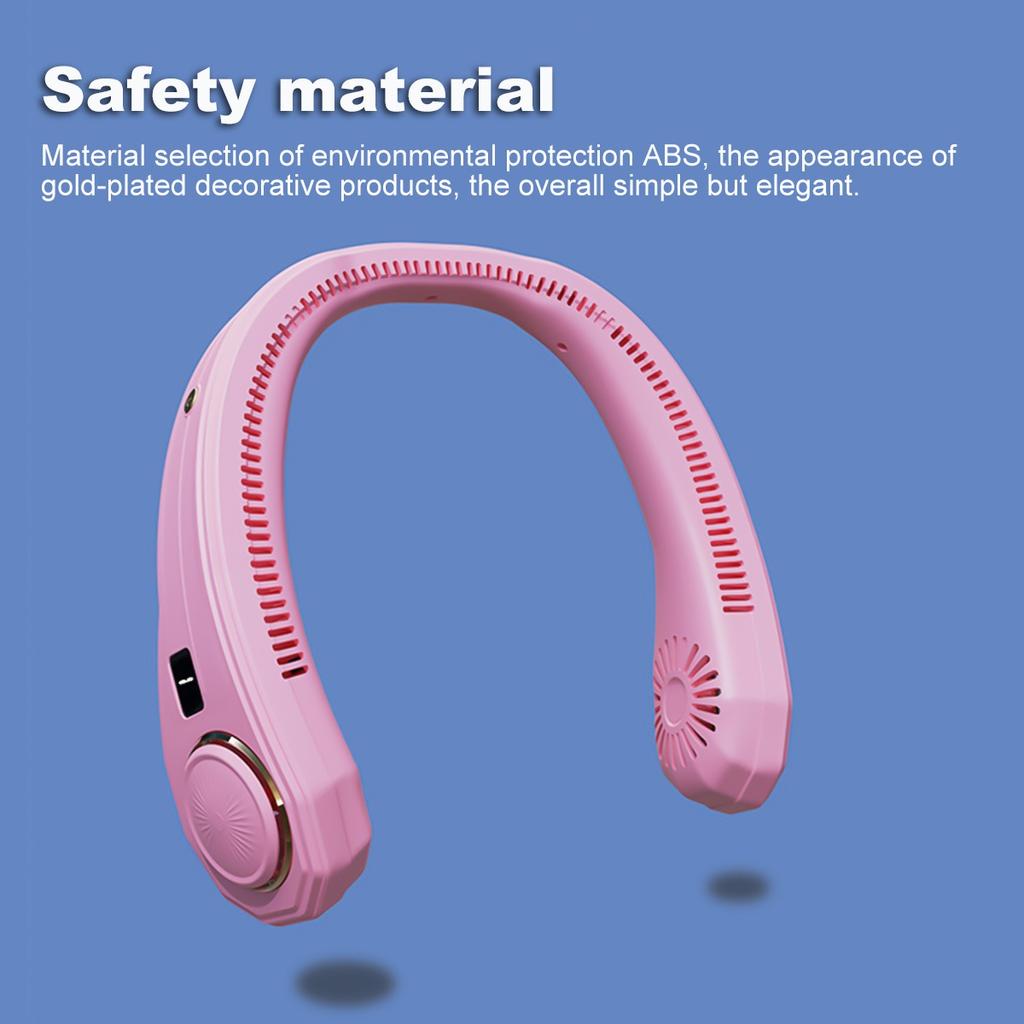 New 3 Gears Hanging Dual Cooling Neck Fan Mini USB Portable Rechargeable Quiet Ventilator for Traveling Outdoor Indoor Neck Fan