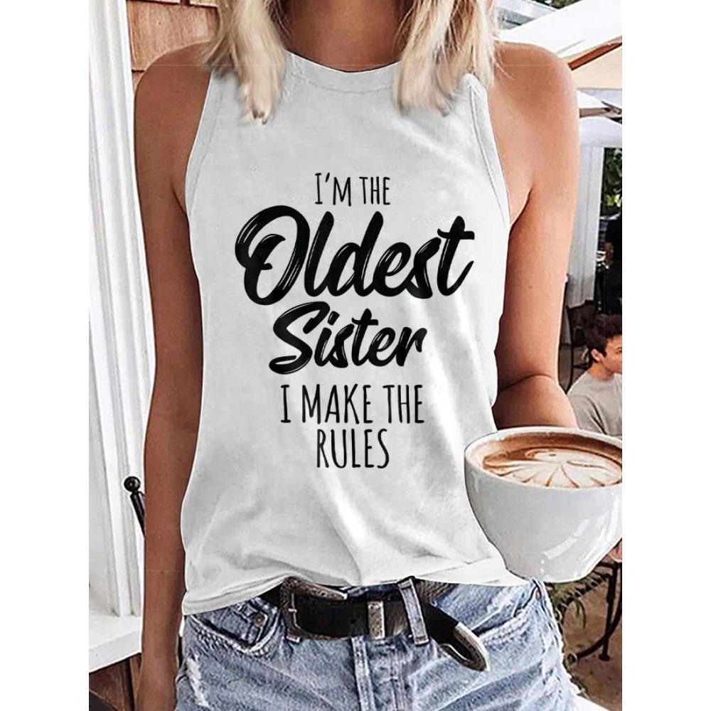 Summer Letter 3D Printed Tank Tops Women's Casual Fashion Streetwear Sleeveless O-Neck Vest Ladies Girl Camisole Woman Clothing