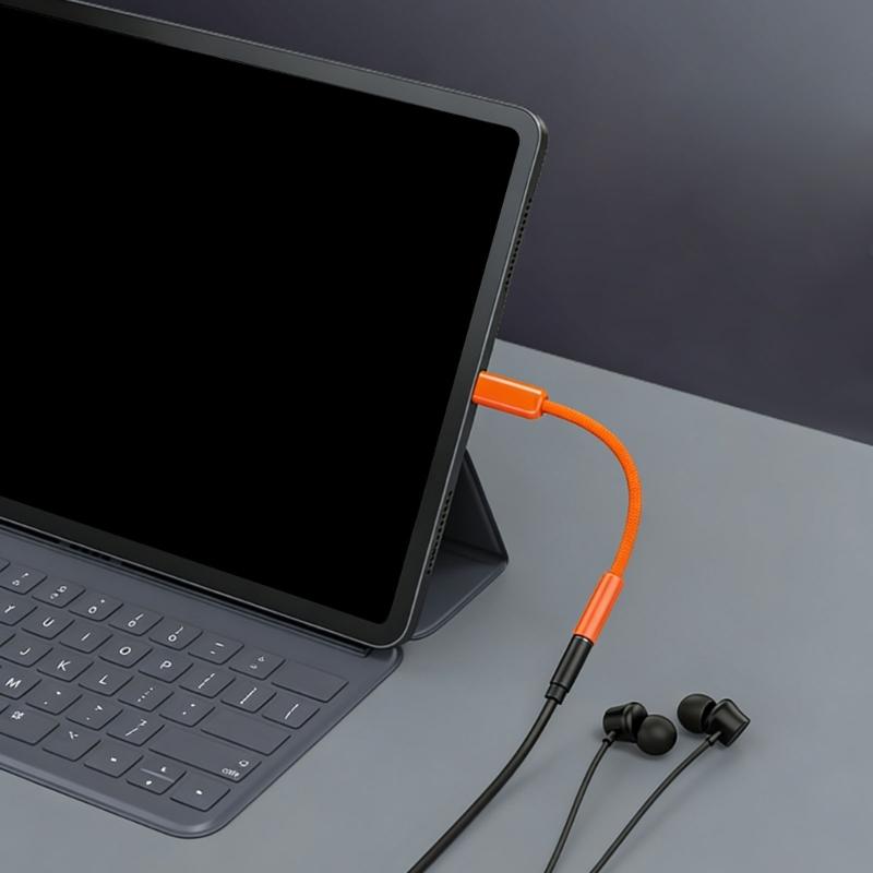 Travel Braided USB C Male To 3.5mm Female Headphone Adapter Cord Line Supports Quality Sound Transmission