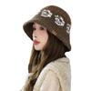 Autumn and Winter Hat Women's Bucket Hat Retro Versatile Velvet Rabbit Fur Knitted Hat Ear Protector Warm Wool Hat