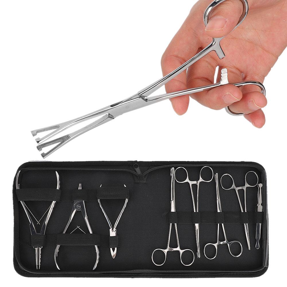 8pcs Professional Stainless Steel Body Piercing Instruments Kit Tools Body Art