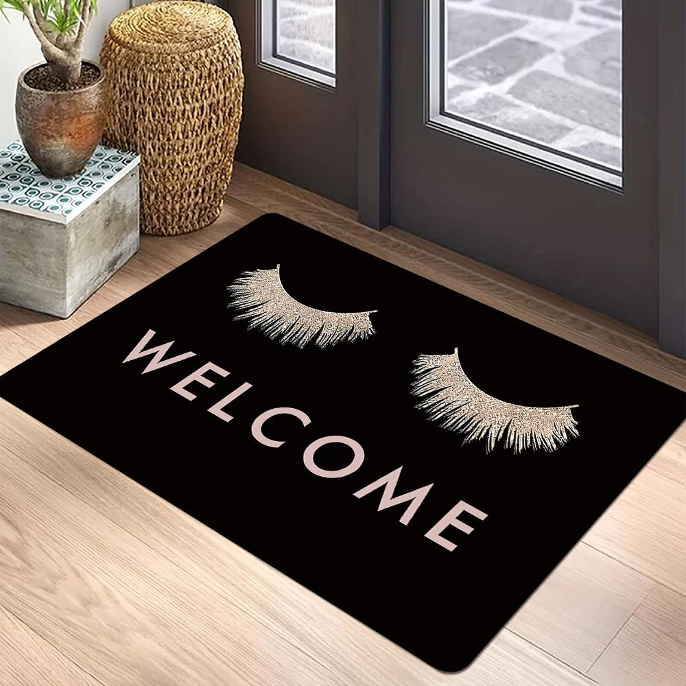 Eyelashes Print Floor Mat Polyester Home Carpet Non Slip Entryway Rug Living Room Bathroom Bedroom Kitchen Doormat