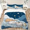3pcs Cute Cats Bedding Set, Breathable And Soft, Suitable for All Seasons Machine Washable, Suitable for Bedroom Decoration,yy250822145