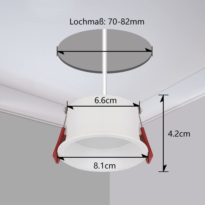 Lot de 5 spots encastrés - NETTLIFE - Plafonnier 230V/5W - 3000K - Blanc - Métal