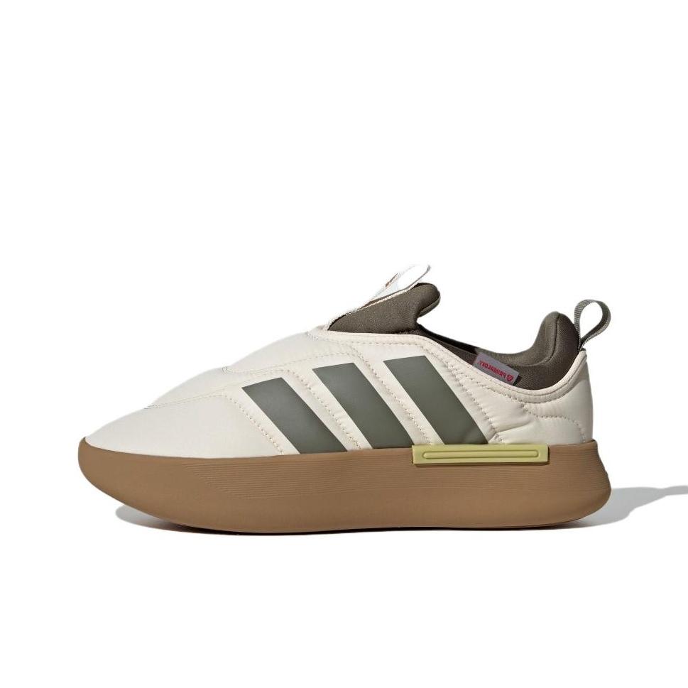 Adidas Adipuff Comfortable Fashion Slip-Resistant Durable Low-Top Casual Shoes Unisex Casual Shoes White Green Brown JP7711