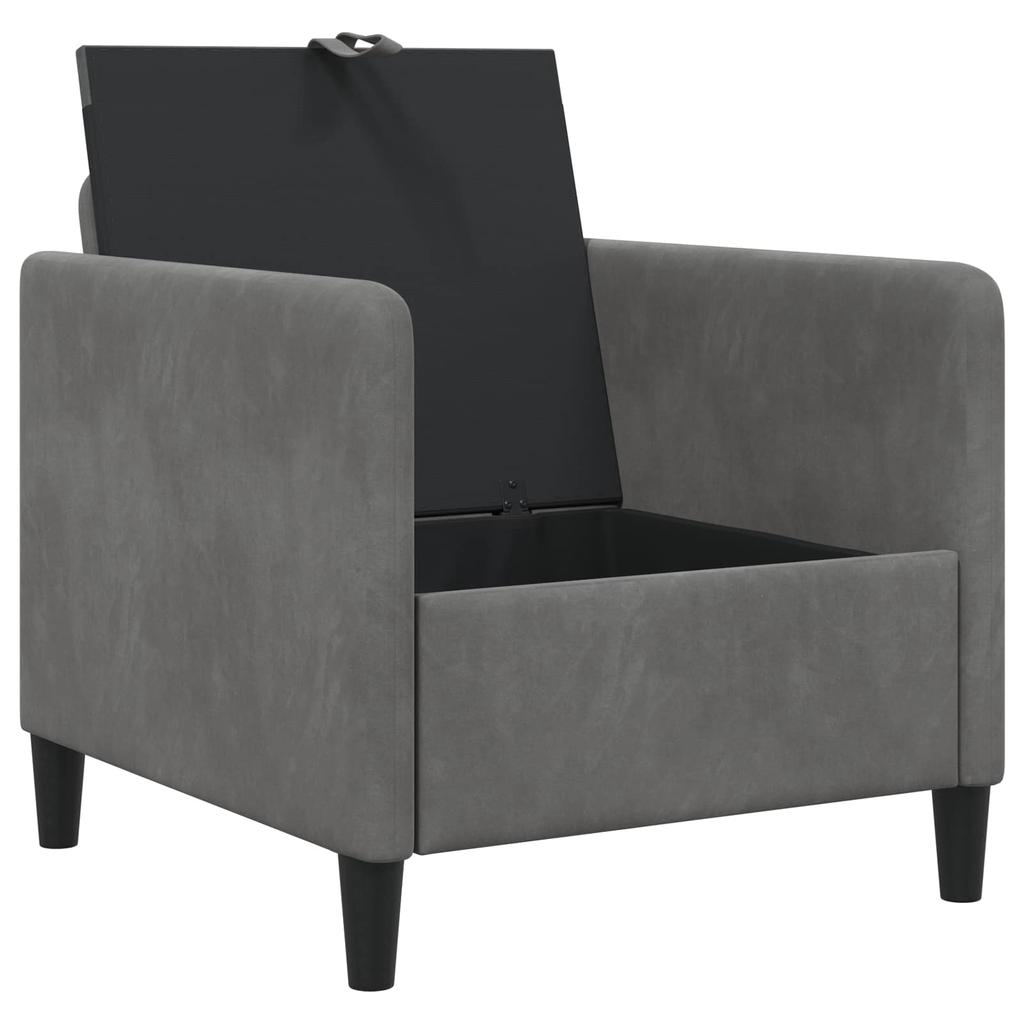 Storage Sofa in Dark Grey 72 x 78 x 87 cm Polyester